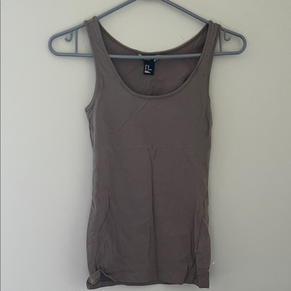 H&M Tops - H&M Basic Taupe Stretch Cotton Tank Top XS